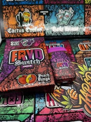 fryd peach rings + grape soda