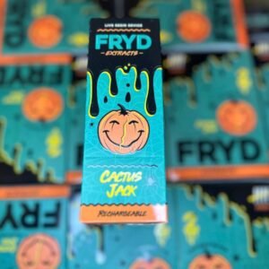Fryd Cactus Jack with Prerolls, a premium Hybrid live resin dispo paired with infused pre-rolls. Explore its bold citrus flavor, terpene-rich live resin