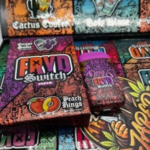 fryd peach rings + grape soda